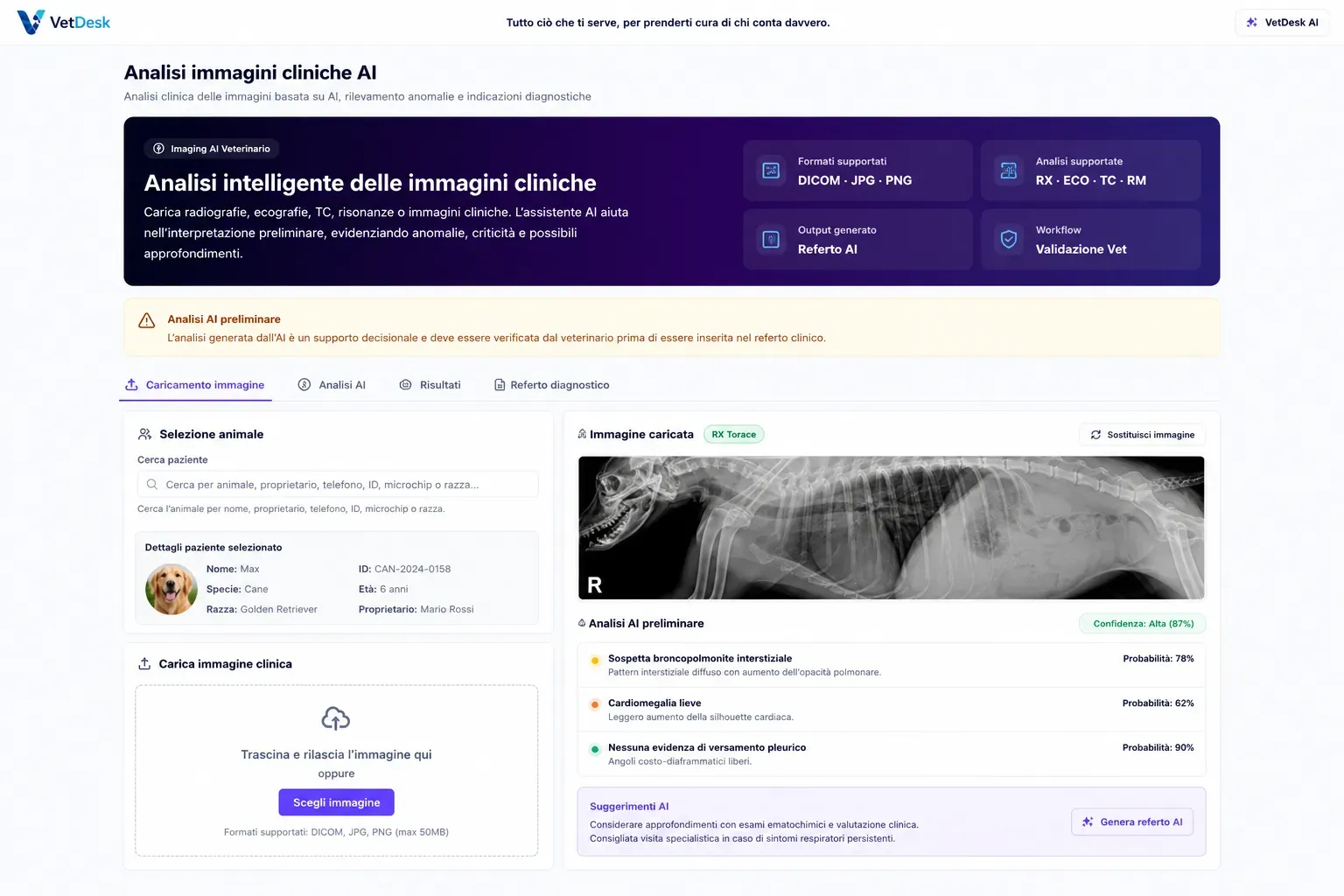 Veterinary PACS integrated with clinic management software
