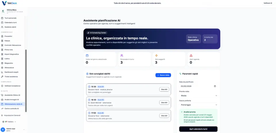 Assistente di pianificazione AI per agenda e turni